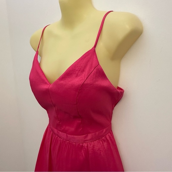 Honey and Rosie Hot Pink Satin Mini Dress Size 7 - Picture 6 of 9